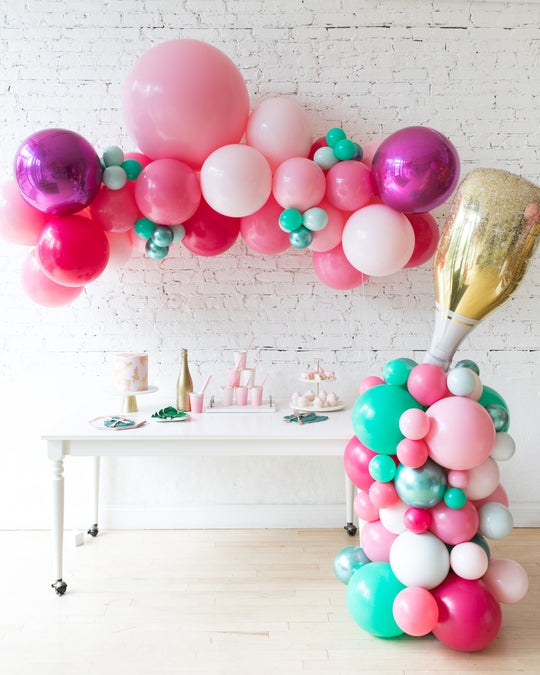 Flamingo Fling - Floating Balloon Arch & Champagne Column Set
