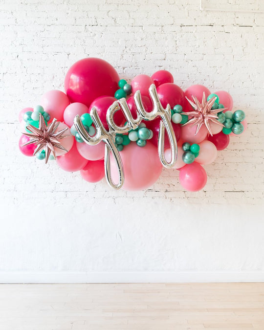 OUTDOOR-Flamingo Fling - Yay Script Backdrop Balloon Garland Install Piece