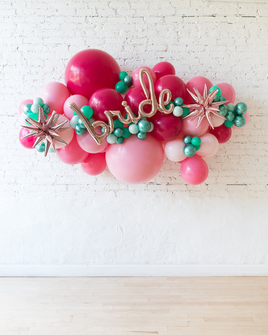 OUTDOOR-Flamingo Fling - BRIDE Script Backdrop Balloon Garland Install Piece - 6FT