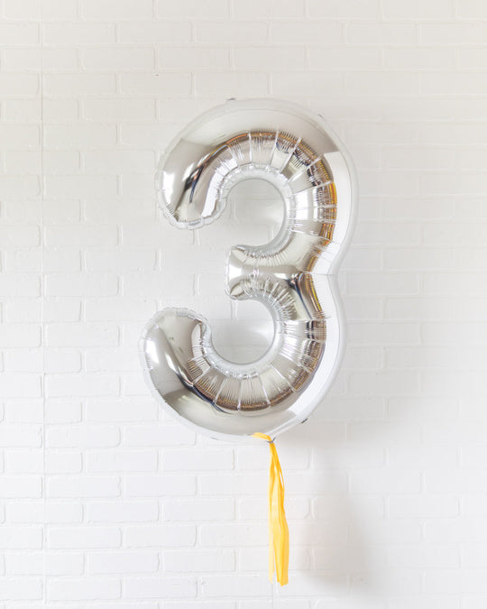 Catch Em All Theme - 34in Silver Foil Number