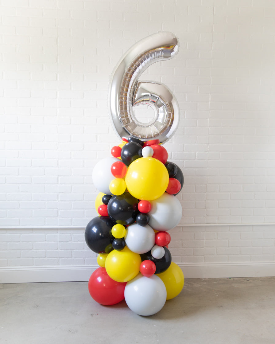 【BOK PLACE】Destroyed Pleated Pin Tuck Balloon W PT XL Ver OUTDOOR - Bridal - Balloon Column with Heart Foil - 4ft
