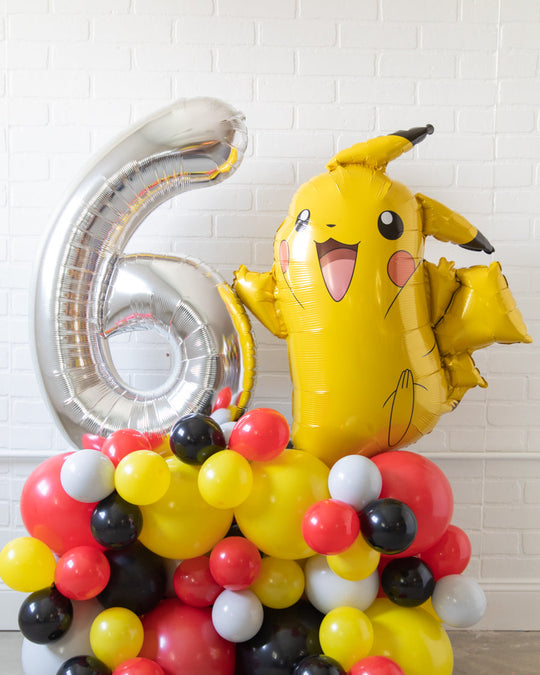 Catch Em All - Number Balloon Pedestal - 4ft