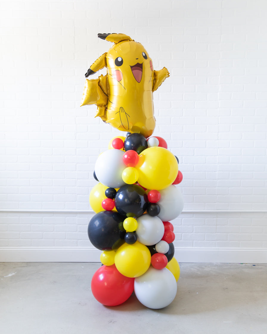 Catch Em All - Pikachu Foil Balloon Column - 4ft