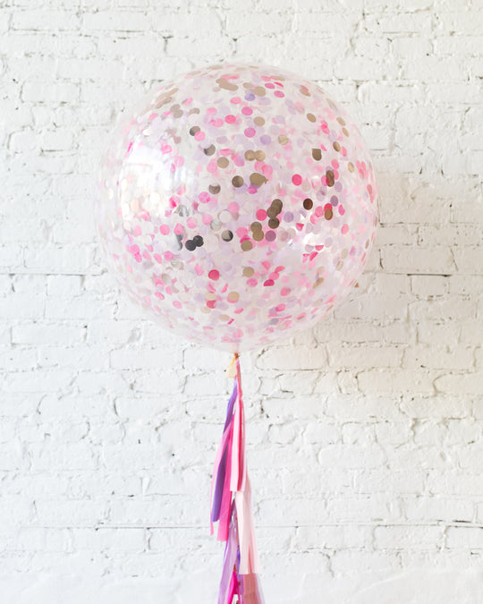 Princess Theme Confetti Giant Balloon and Tassel