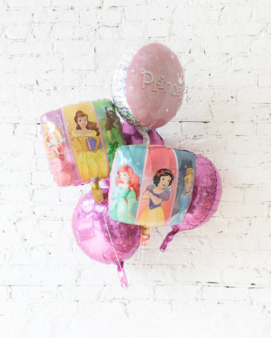 GIFT-Princess Theme Foil Balloons - bouquet of 6