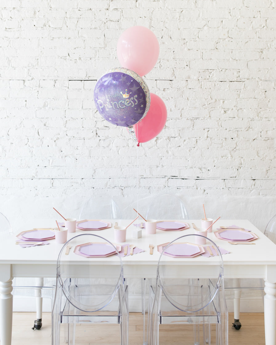 Princess-balloon-centerpiece-bouquet-foil