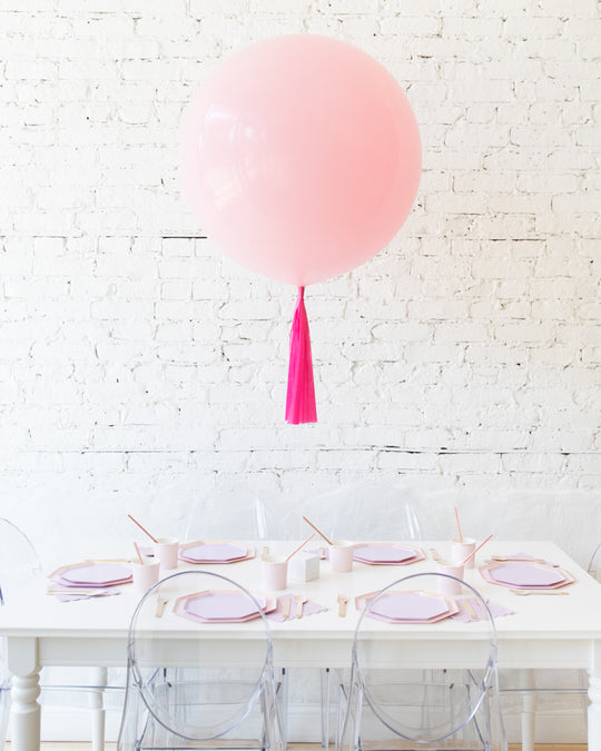 Pink Giant Balloon and Bright Pink Skirt Centerpiece