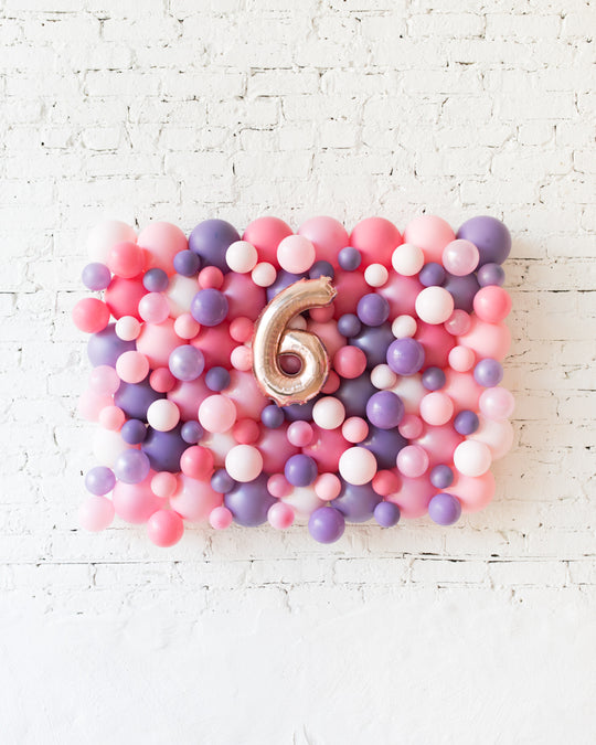Customized Princess Theme Number Balloon Backdrop Board - small