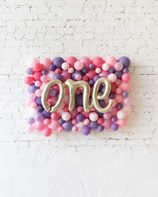 Princess Theme One Script Balloon Backdrop Board - small