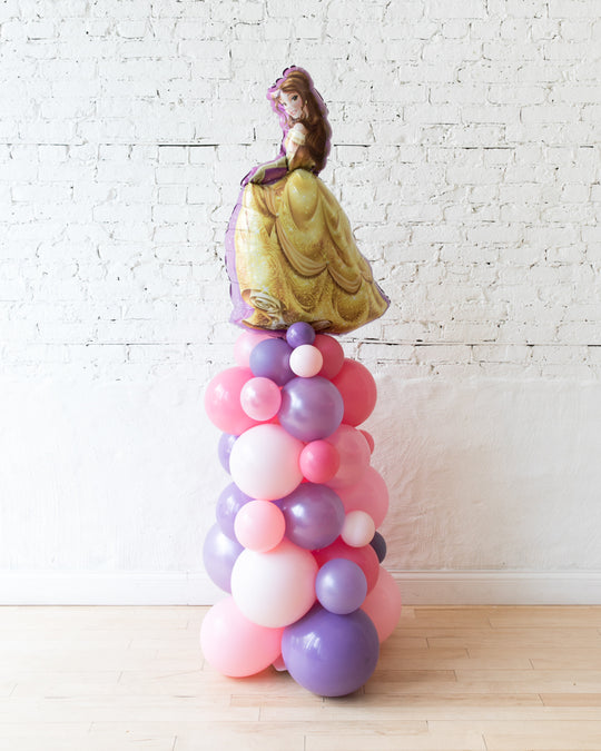 Princess Theme Belle Balloon Column - 4ft