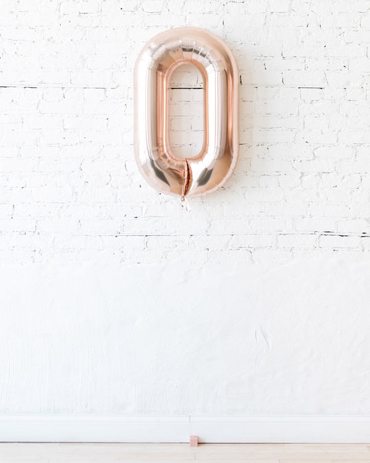 34in Rose Gold Foil Number