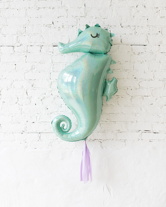 GIFT-38in Seahorse Foil Balloon and lilac Skirt