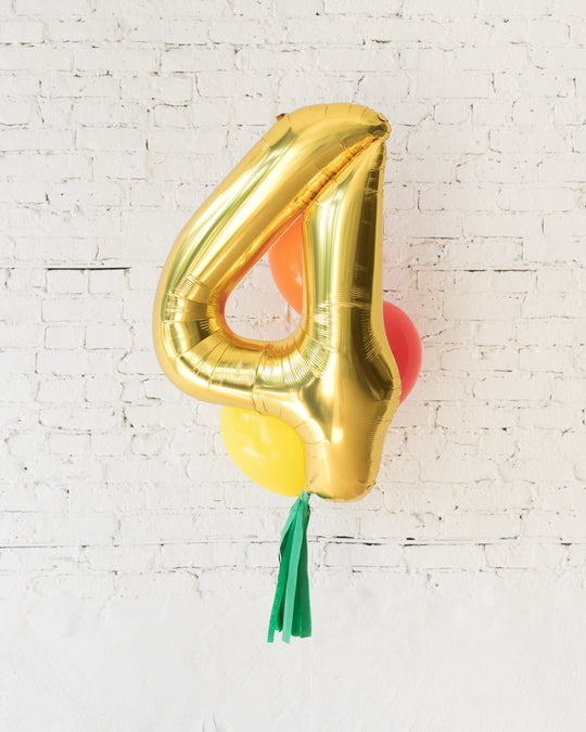 Sesame Street Theme - Customizable Number and 11in Balloons - bouquet of 4