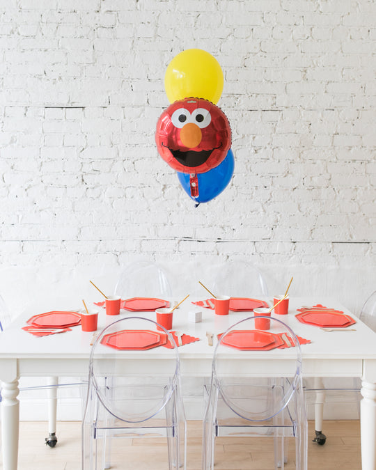 Sesame Street Theme - Elmo and 11in Balloons Centerpiece - bouquet of 3