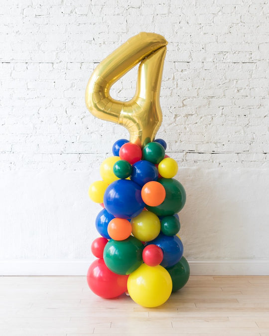 OUTDOOR-Sesame Street Theme - Customizable Number Balloon Column - 4ft