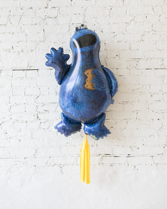 37in Cookie Monster Foil Balloon with Yellow Skirt