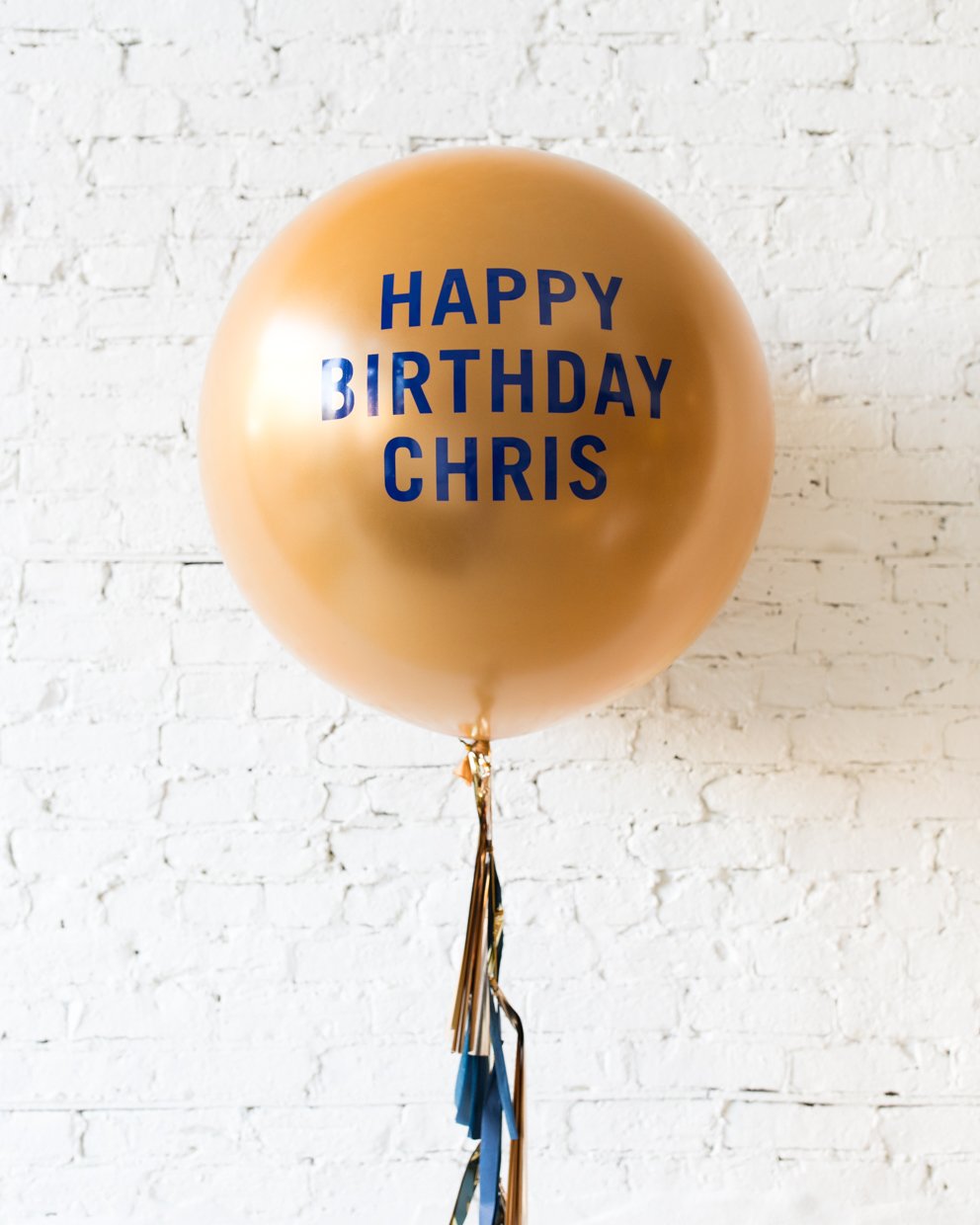 Midnight Copper - Personalized Happy Birthday Balloon with Tassel