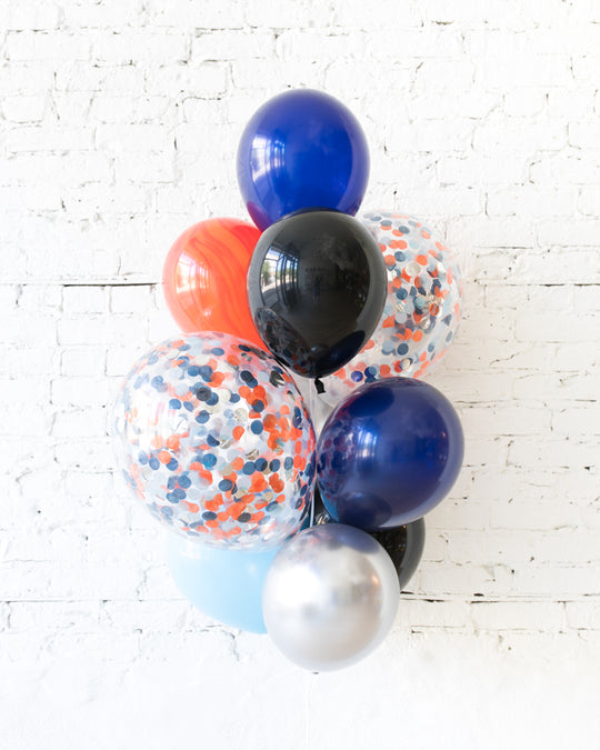 GIFT-Space Theme Confetti and 11in Balloons - bouquet of 10