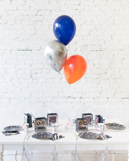 Space Theme 11in Balloons Centerpiece - bouquet of 3