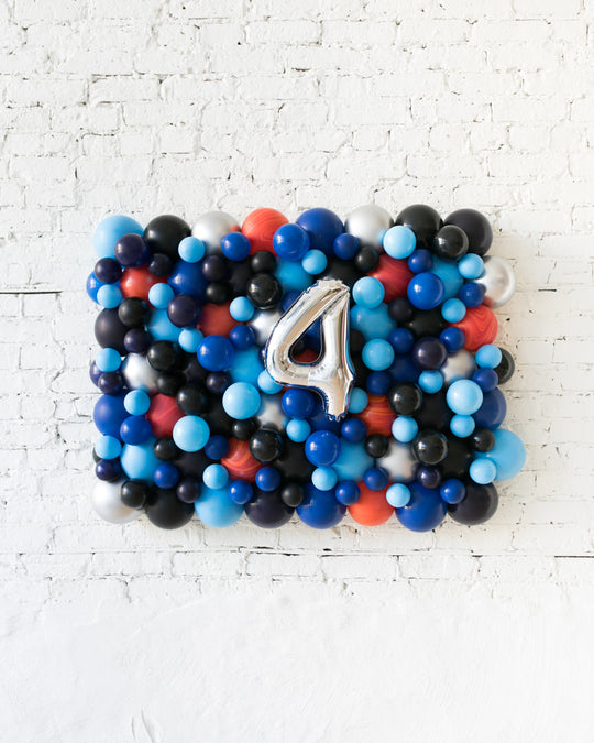 Customized Space Theme Number Balloon Backdrop Board - small