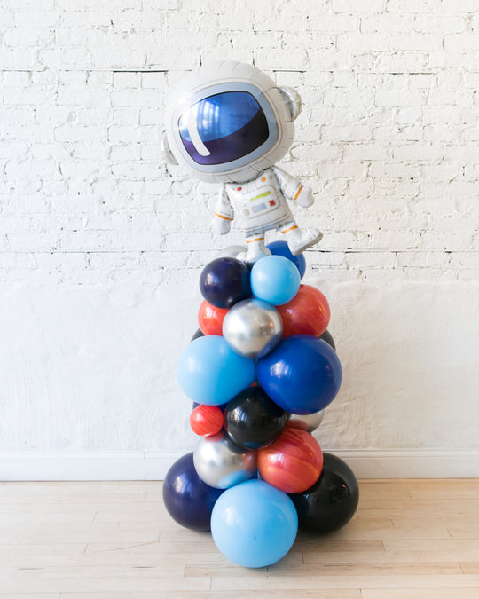 Space Theme Astronaut Balloon Column - 4ft