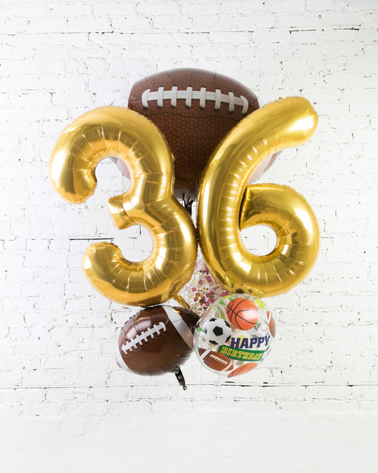 GIFT-Football Theme Double Digit Birthday Bouquet
