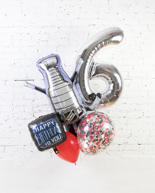 GIFT-Hockey Theme Number Birthday Bouquet