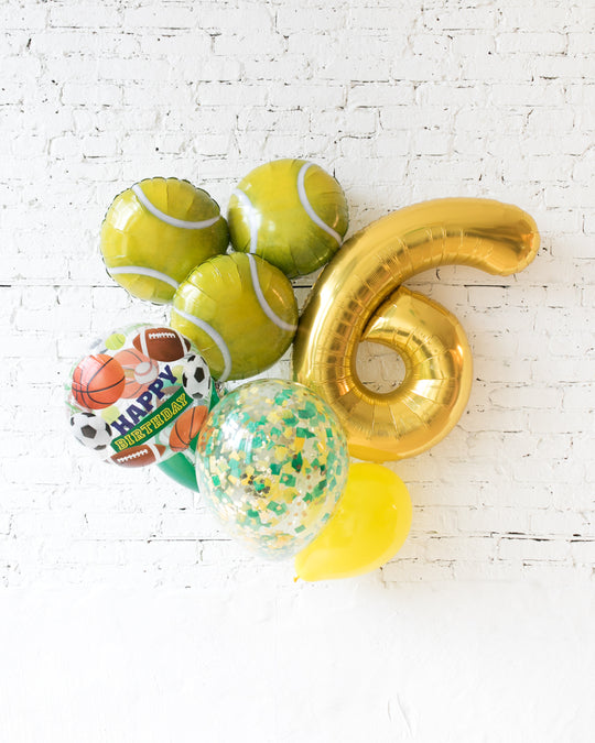 GIFT-Tennis Theme - Number Balloon Bouquet