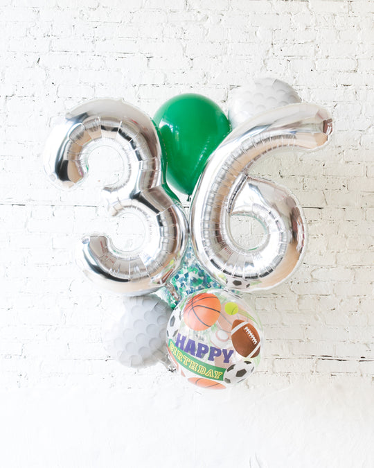 GIFT-Golf Theme - Double-Digit Number Balloon Bouquet