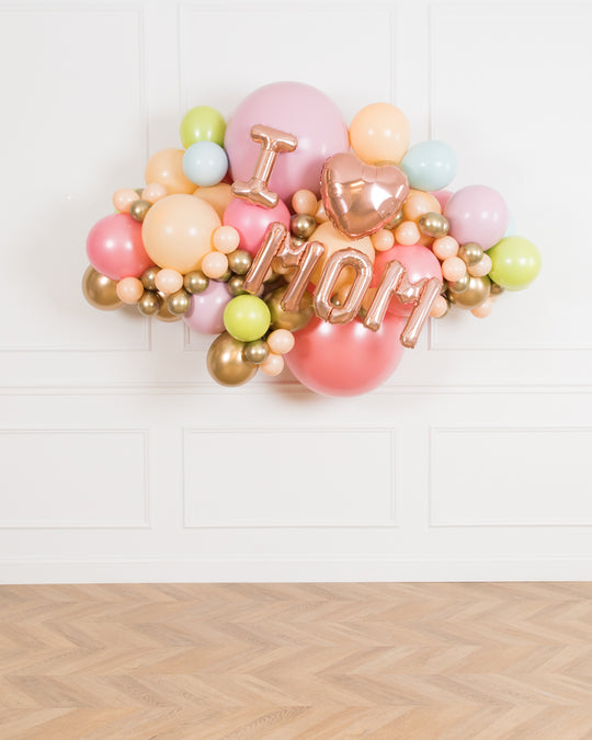 Mother's Day - I LOVE MOM Balloon Garland - 6ft