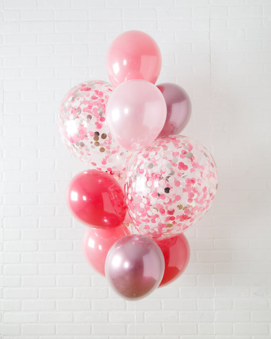 Y2K - Confetti and 11in Balloons - bouquet of 10