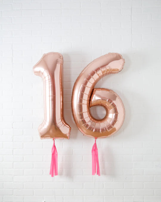 As If - 34in Gold Foil Numbers with Lemon Skirts