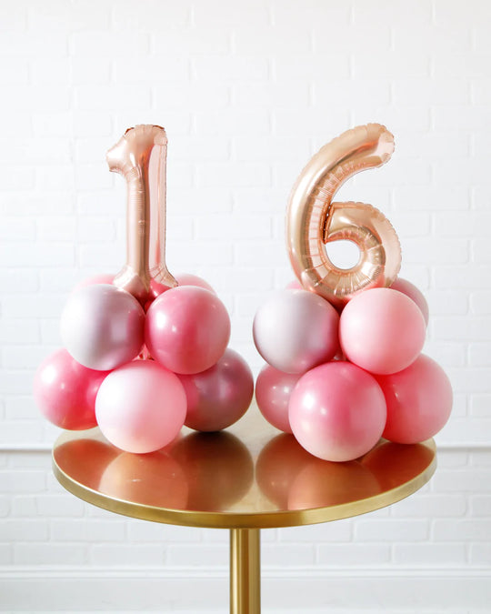 As If - Tabletop Foil numbers on balloon base - 1.5ft