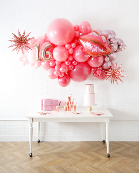 Pretty in Pink - Balloon Backdrop Install Piece with Foils - 6ft