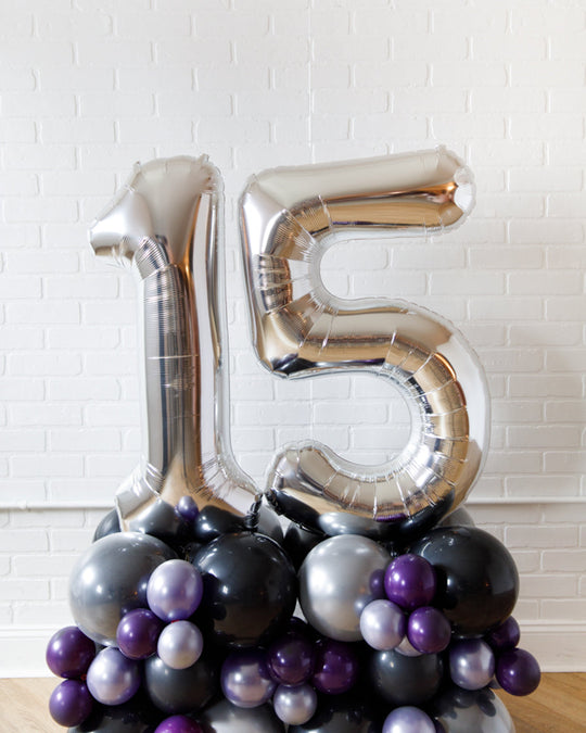 Panther King - Number Balloon Pedestal - 3ft