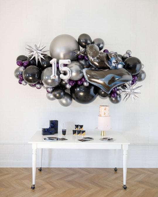Panther King - Balloon Backdrop Install Piece with Foils - 6ft