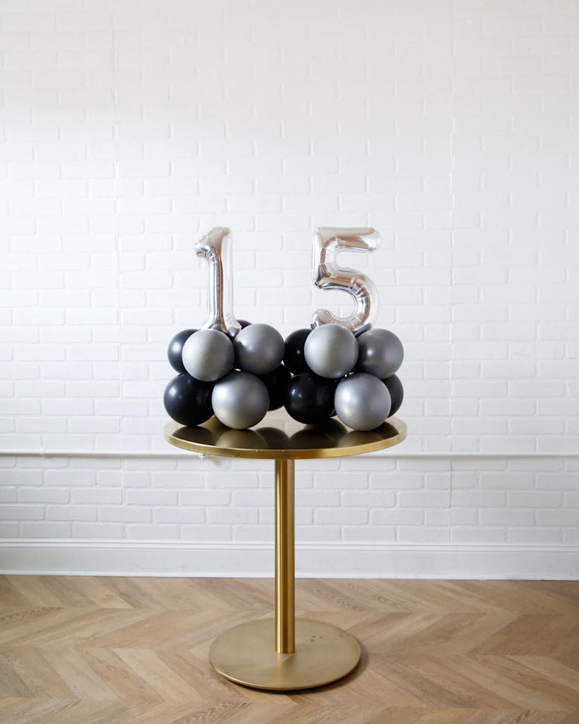 The Upside Down - Tabletop Foil Numbers on Balloon Base