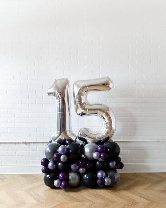 Panther King - Number Balloon Pedestal - 3ft