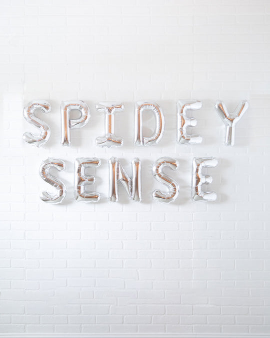 Web Slinger - SPIDEY SENSE 16in Silver Foil Letters Set