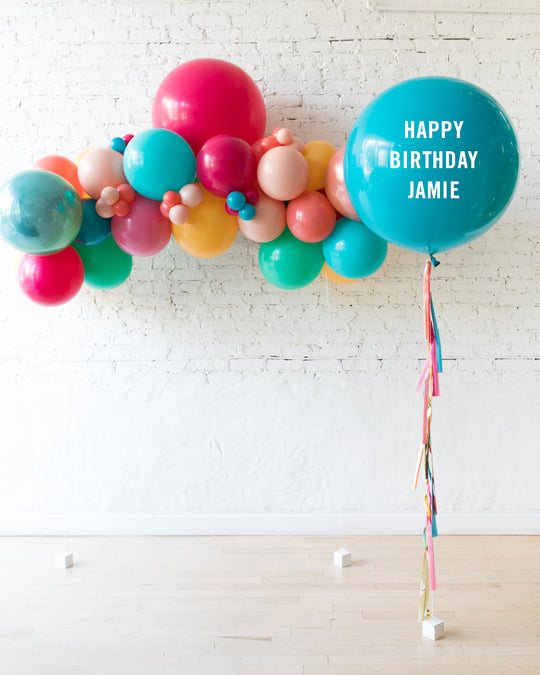 Tropical Time - Floating Balloon Arch & Personalized Giant Balloon Set