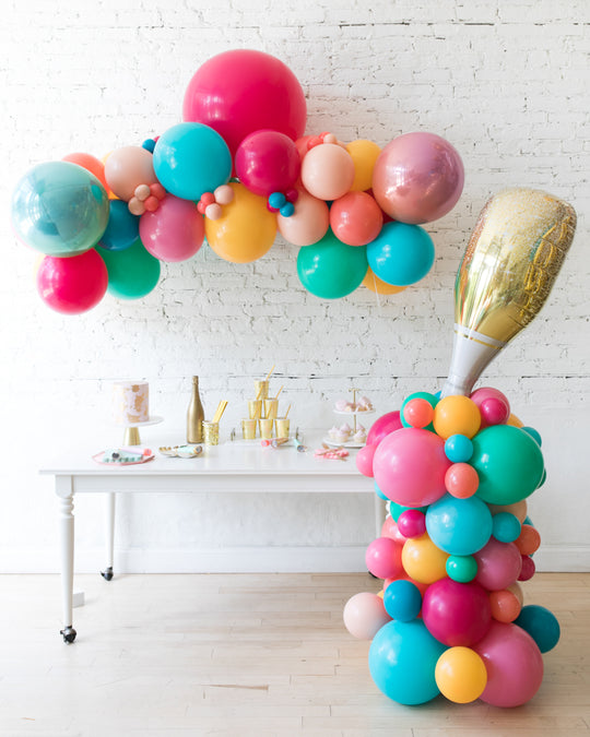 Tropical Time - Floating Balloon Arch & Champagne Column Set