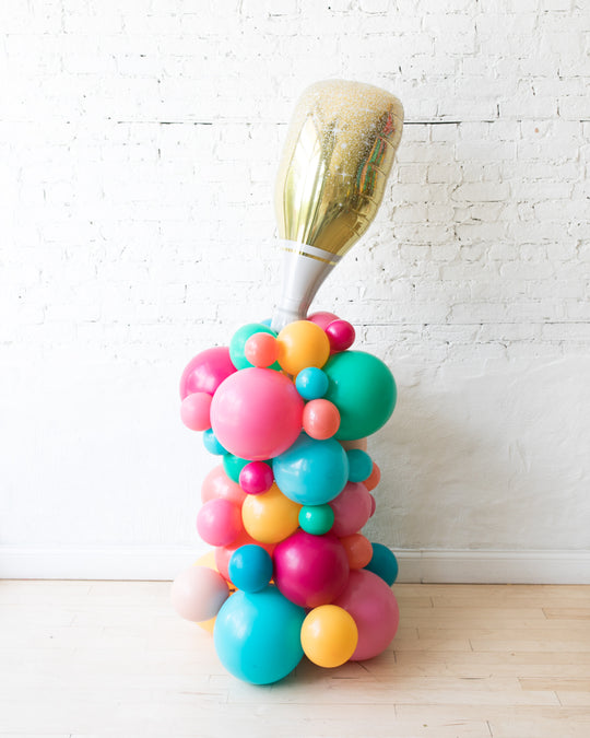 Tropical Time - Champagne Bottle Balloon Column - 4ft