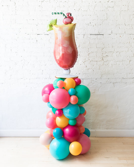 Tropical Time - Cocktail Balloon Column - 4ft