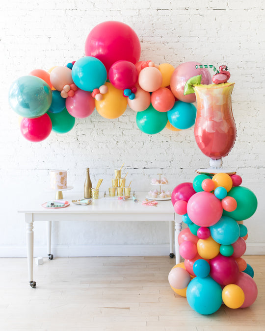 Tropical Time - Floating Arch & Cocktail Column  Balloon Set