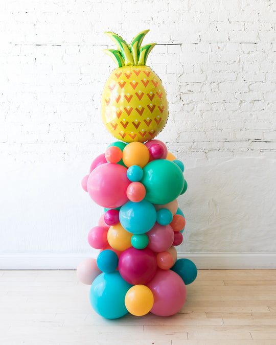 Tropical Time - Pineapple Bottle Balloon Column - 4ft