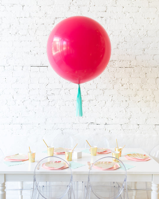 Wildberry Giant Balloon with Mint Skirt Centerpiece