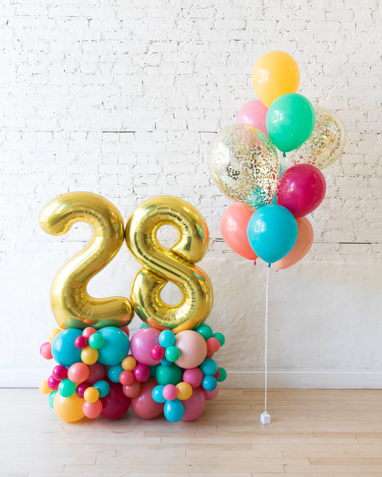 Tropical Time - Confetti Bouquet & Number Pedestals Set