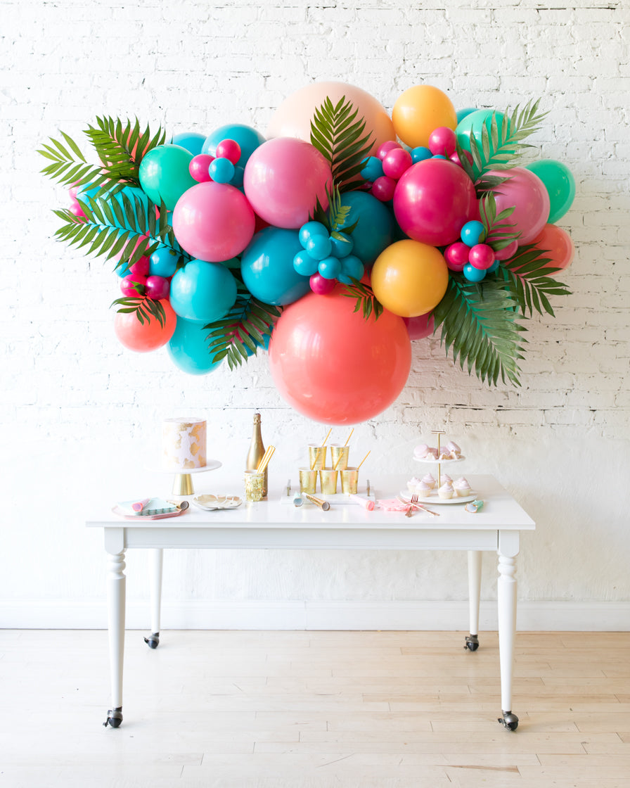 Tropical Time - Backdrop Balloon Garland Install Piece with Greenery - 6ft