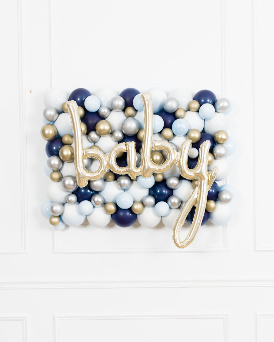 twinkle-baby-shower-balloons-blue-silver-gold-backdrop-board