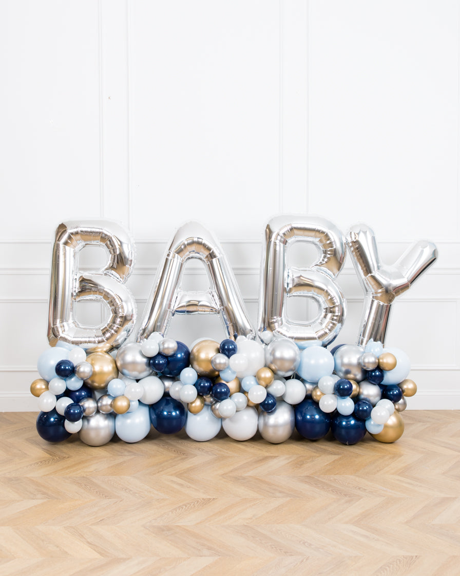 twinkle-baby-shower-balloons-blue-silver-gold-pedestal